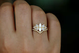 2.1ct Pear Cut VVS1D Diamond Engagement Ring 14k Yellow Gold Over Cluster Floral