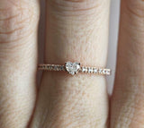 0.5ct Heart Cut VVS1D Diamond Engagement Ring Round Accents 14k Rose Gold Finish