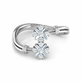 2Ct Round Baguette Cut Diamond Bypass Style Engagement Ring 14K White Gold Over