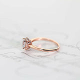 1Ct Round Cut Diamond Floral Halo Solitaire Engagement Ring 14K Rose Gold Finish