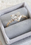 1ct Heart Simulated Diamond Five Stone Engagement Ring 14k Yellow Gold Plated