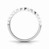 0.5ct Wedding Ring Band Round Cut Diamond Textured 14k White Gold Finish