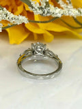 2ct Oval Cut Diamond Three Stone Solitaire Engagement Ring 14k White Gold Finish