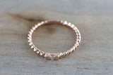 0.1ct Round Cut Diamond Wedding Band 14k Rose Gold Finish Twist Dainty Braided