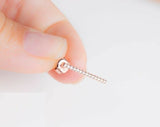 0.7ct Round Cut Diamond Vertical Bar Stud Earrings Women 14k Rose Gold Finish