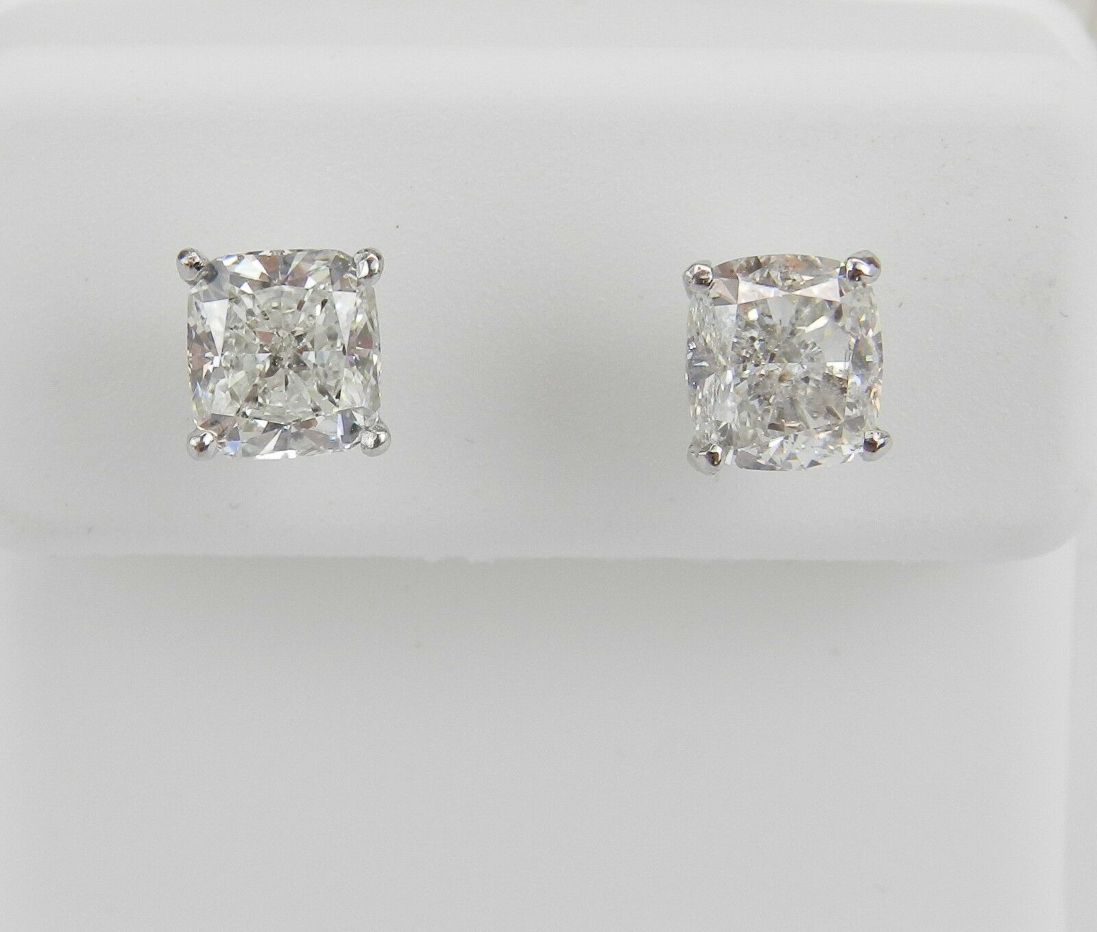 NEW shops 2ct Diamond Stud Earrings Mens Fine 18K White Gold Jewelry Solitare Square