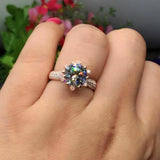 5Ct Round Cut Diamond Floral Inspire Cocktail Engagement Ring 14K Rose Gold Over