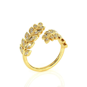 1.5ct Round Cut Diamond Petal Leaf Women Engagement Ring 14k Yellow Gold Finish