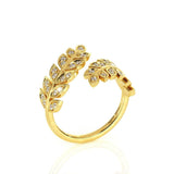 1.5ct Round Cut Diamond Petal Leaf Women Engagement Ring 14k Yellow Gold Finish