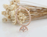 1.5ct Oval Cut Diamond Engagement Ring Twist Rope Style 14k Rose Gold Finish