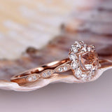 2ct Round Cut Peach Morganite Floral Design Engagement Ring 14k Rose Gold Finish