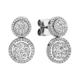 4ct Round Cut Diamond Halo Dual Use Women Stud Earrings 14k White Gold Finish