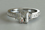 2ct Radiant Cut Diamond Engagement Ring Accents Solitaire 14k White Gold Finish