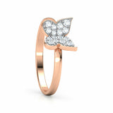 1.2ct Engagement Ring Round Cut Diamond Butterfly Cluster 14k Rose Gold Finish