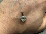 1ct Heart Cut Simulated Diamond Solitaire Pendant 14k White Gold Plated NO CHAIN