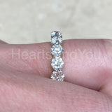 2ct Round Cut Moissanite Iced Full Eternity Wedding Band 14k White Gold Plated