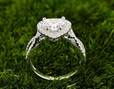 Halo Infinity Engagement Ring 1.5ct Heart Cut VVS1 Diamond 14k White Gold Finish