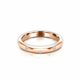 Flush Set Stackable Wedding Band 0.15ct Round Cut Diamond 14k Rose Gold Finish