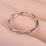 1.2ct Round Cut Purple Amethyst Infinity Wedding Band Ring 14k Rose Gold Finish