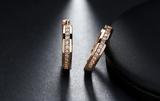 1.5ct Round Cut Diamond Trendy Design for Women Hoop Earrings 14k Rose Gold Over