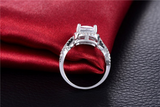 2.5Ct Radiant Cut Diamond Infinity Band Halo Engagement Ring 14K White Gold Over