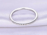 Full Eternity Women Wedding Ring Band 1ct Round Cut Diamond 14k WhiteGold Finish