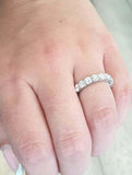 4.5ct Wedding Ring Band Round Cut Diamond Iced Full Eternity 14k White Gold Over