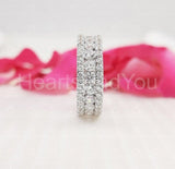 2ct Round Cut Moissanite Pave Full Eternity Wedding Band 14k White Gold Plated