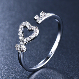 2ct Round Cut Diamond Engagement Ring 14k WhiteGold Finish Heart Key Open Design