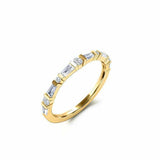 Stackable Petite Minimal Wedding Band 0.46ct Baguette Diamond 14k WhiteGold Over