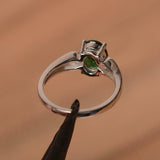 1ct Engagement Ring Oval Cut Emerald Heart Valentine Gift 14k White Gold Finish