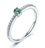 1.3ct Oval Cut Green Emerald Engagement Ring Diamond Accents 14k White Gold Over