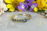 1.2ct Round Cut London Blue Topaz Solitaire with Accent Ring 14k YellowGold Over