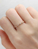 1ct Round Cut Diamond Wedding Band Vintage Half Eternity 14k Rose Gold Finish