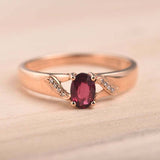 1ct Oval Cut Pink Ruby Solitaire Promise Women Engagement Ring 14k RoseGold Over