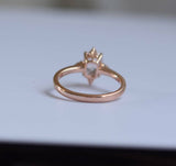 1ct Cushion Cut Peach Morganite Crown Setting Engagement Ring 14k Rose Gold Over