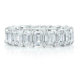 4.7ct Emerald Cut Diamond Wedding Band 14k White Gold Finish Iced Full Eternity