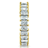 6Ct Radiant Cut Diamond Trendy Full Eternity Wedding Band 14K Yellow Gold Finish