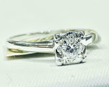 1.44ct Engagement Ring Round Cut Diamond Solitaire Design 14k White Gold Finish