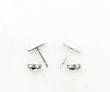 0.5ct Round Cut Moissanite Dainty Bar Stud Earrings Women 14k White Gold Plated