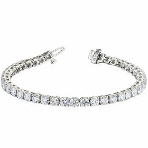 18Ct Round Sparkle VVS1/D Diamond Tennis Bracelet 18K Real White Gold Finish