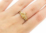 Floral Bridal Set Engagement Ring 1.2ct Round Cut Diamond 14k Yellow Gold Finish