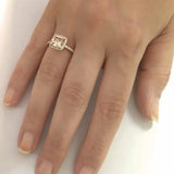 2ct Cushion Peach Morganite Diamond Accent Engagement Ring 14k Rose Gold Finish