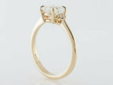 1ct Cushion Cut Diamond Engagement Ring Trilogy Solitaire 14k Yellow Gold Finish