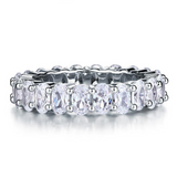 5Ct Oval Cut Diamond Gatsby Full Eternity Wedding Band 18K White Gold Finish