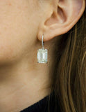 2ct Emerald Cut VVS1 Diamond Elegant Stylish Drop Earrings 14k White Gold Finish