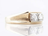 3ct Round Brilliant Cut Diamond Trilogy Men Engagement Ring 14k Yellow Gold Over