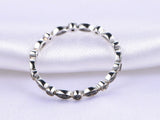 1.1ct Round Cut Black Diamond Stackable Full Eternity Band 14k White Gold Finish