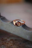 1ct Round Cut Red Garnet Engagement Ring Leaf Vine Solitaire 14k RoseGold Finish