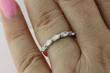 Half Eternity Wedding Ring Band 0.68ct Marquise Cut Diamond 14k WhiteGold Finish